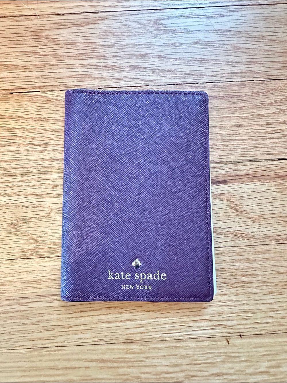 Kate Spade Purple Burgundy Leather Passport Holder Travel Case